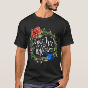 Camiseta Coroa Floral de Flores Silvestres Livres Crescer J