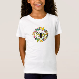 Camiseta Coroa floral e abelha