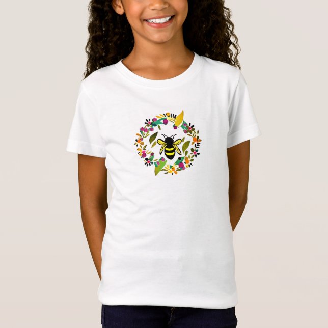 Camiseta Coroa floral e abelha (Frente)