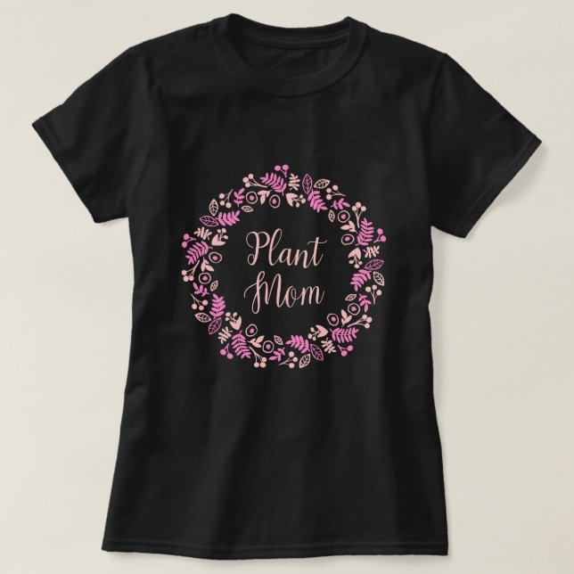 Camiseta Coroa Floral Rosa Mãe de Planta (Frente do Design)