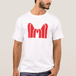 Camiseta Coroa Geométrica Vermelha Letra M