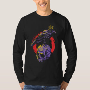 Camiseta Coroa Gótica Pássaro Animal Assustador Raven