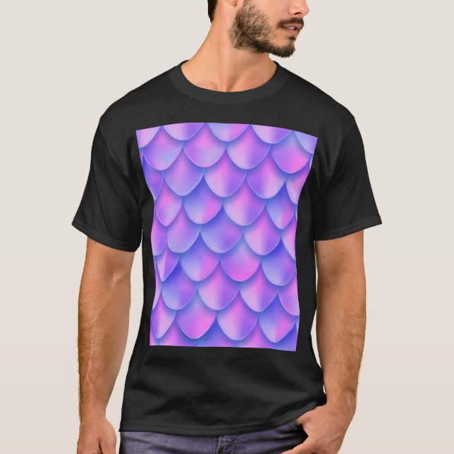 Camiseta Coroa holográfica de sereia, textura vibrante de f (Frente)