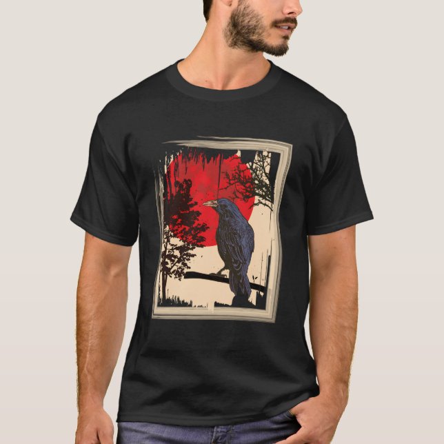 Camiseta Coroa Negra-Lua Vermelha Gótica (Frente)
