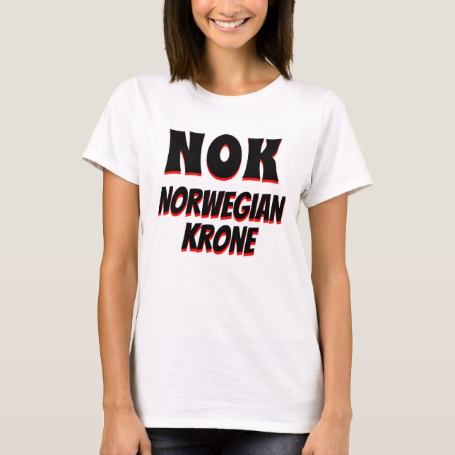 Camiseta Coroa norueguesa branca NOK (Frente)
