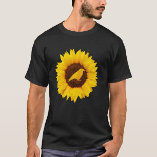 Camiseta Coroa Para Homens Raven Bird Sunflower