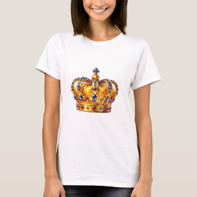 Camiseta Coroa real dourada (Frente)