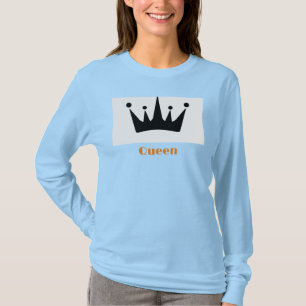 Camiseta Coroa Real Rainha Gráfica Cor Azul Claro Mulheres
