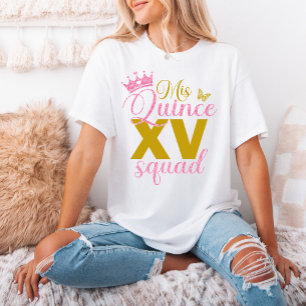 Camiseta Coroa Rosa Mis Quince XV - Praça Quinceanera