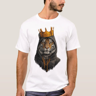 Camiseta Coroada do Rei Tigre – Estilo Streetwear