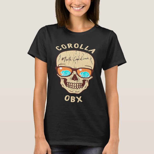 Camiseta Corolla NC Summertime Vacationing Skull Sunglasses (Frente)