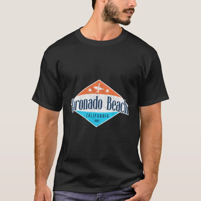 Camiseta Coronado Beach California Flag Surf Ca (Frente)