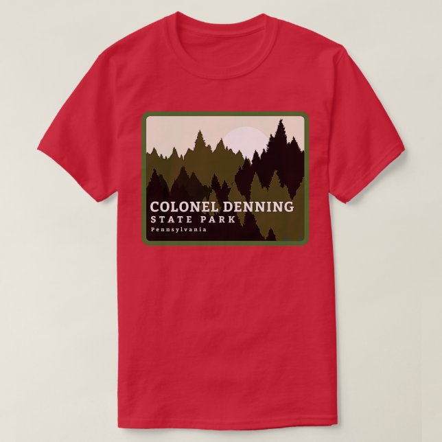 Camiseta Coronel Denning State Park Pensilvânia Forest Sun (Frente do Design)