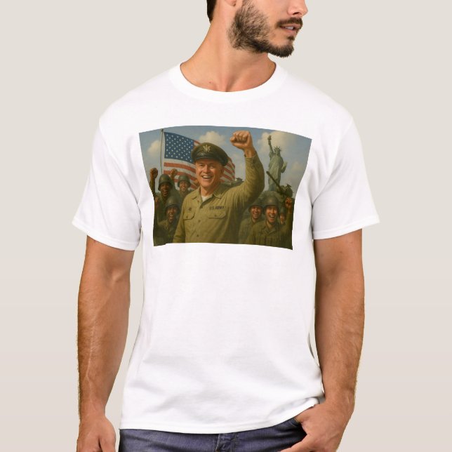 Camiseta Coronel do Exército dos EUA é forte com tropas (Frente)