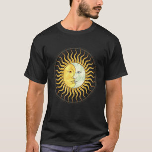 Camiseta Corpo Celeste Sol Lua Crescente Boho Estético Como