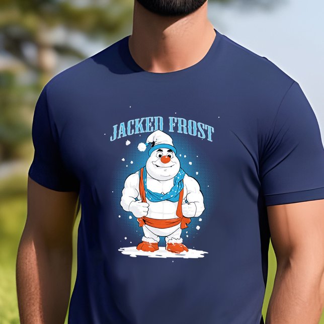 Camiseta Corpo Construindo Neve Músculos Engraçados Malhaçã (Funny body building jacked frost snowman with muscles)
