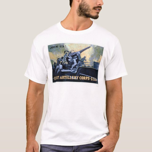 Camiseta Corpo da artilharia da costa (US02042) (Frente)