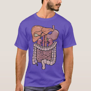 Camiseta Corpo de Anatomia Interna de Órgãos Figurino Fácil