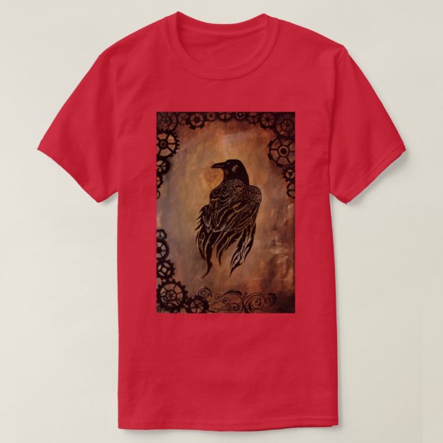 Camiseta Corpo de Bloqueio Raven TShirtClockwork Raven (Frente do Design)