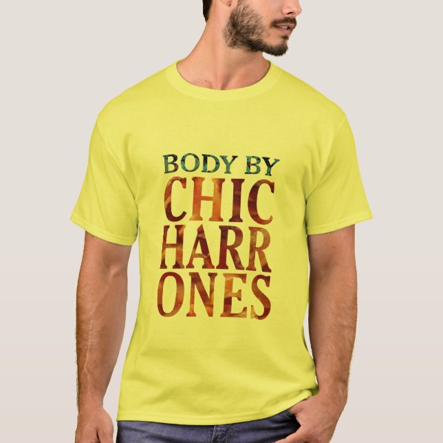 Camiseta corpo de chicharrones com bacon de porco amante de (Frente)