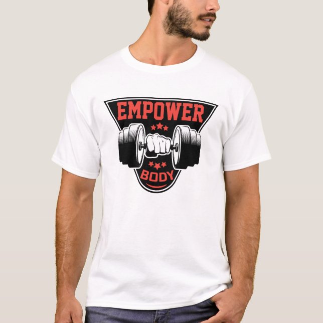 CAMISETA CORPO DE ENERGIA, EXERCÍCIO DE TRABALHO DE MALHAÇÃ (Frente)