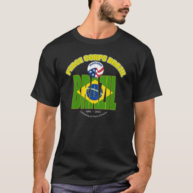 Camiseta Corpo de paz Brasil, T escuro #3 (Frente)