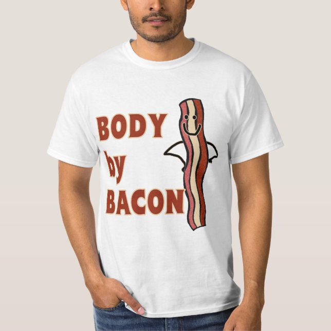 Camiseta Corpo do humor do BACON pelo bacon (Frente)