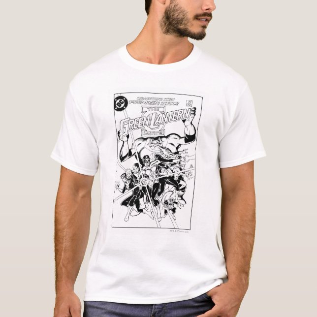 Camiseta Corpo dos Lanternas Verdes, Preto e Branco (Frente)