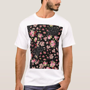 Camiseta Corpo Floral: Bonito Design sem costura.