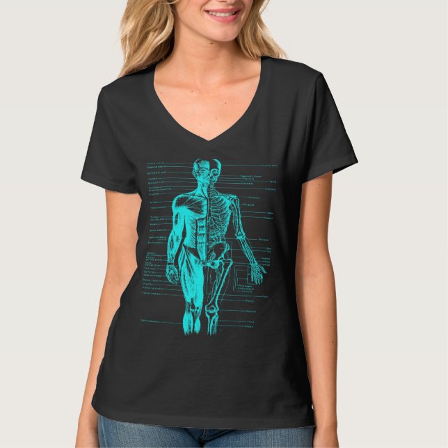 Camiseta Corpo Humano Anatomia Muscular Médica Enfermeira A (Frente)