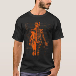 Camiseta Corpo Humano Anatomia Muscular Médico Laranja