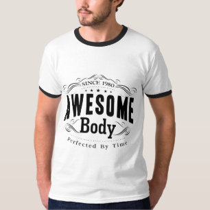 Camiseta Corpo impressionante do nascer 1980 do aniversári