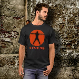 Camiseta Corpo Laranja Negro Malhação Homem Vitruviano