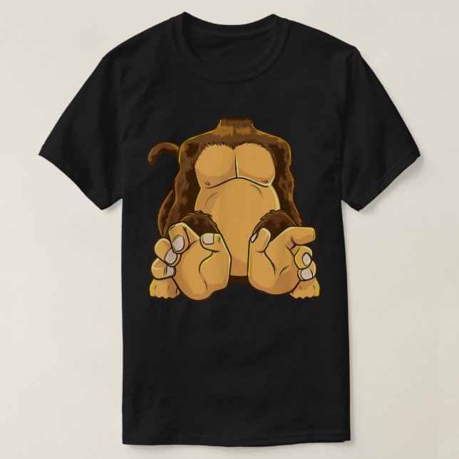 Camiseta Corpo Macaco Costume Sem Cabeça Chimpanzé Funny Ap (Frente do Design)