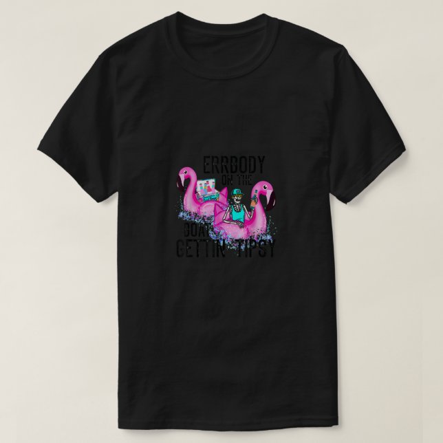 Camiseta Corpo Na Piscina Pegando O Flamingo S Do Crânio Ti (Frente do Design)