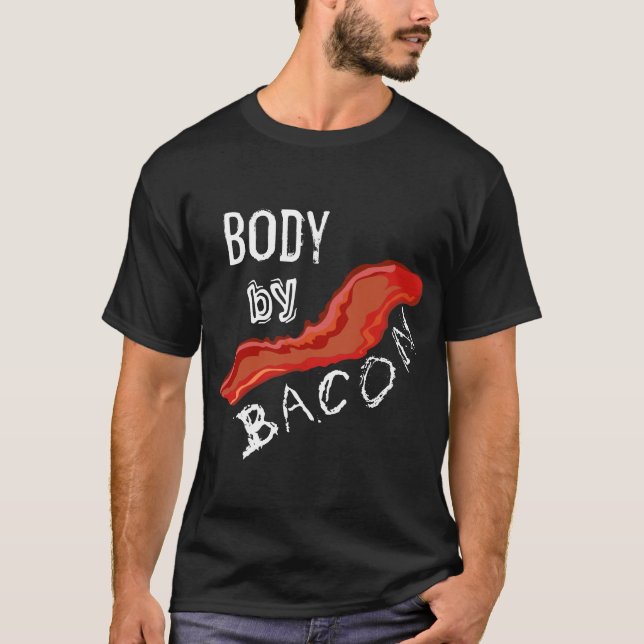 Camiseta Corpo Por Bacon Texto Editável Em Distância (Frente)