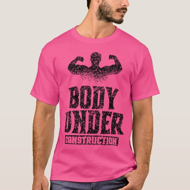 Camiseta Corpo Sob Construção Elevador De Peso Wei (Frente)