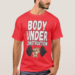 Camiseta Corpo Sob Malhação De Elevação De Peso Em Construç