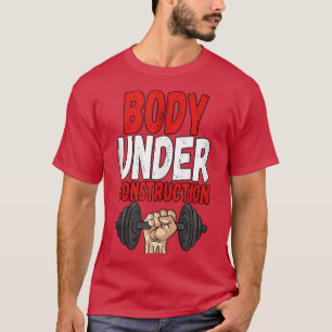 Camiseta Corpo Sob Malhação De Elevação De Peso Em Construç