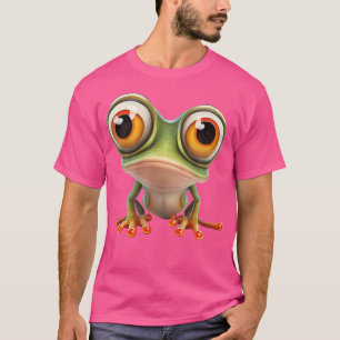 Camiseta Corpo Verde Anfíbio do Sapo de Árvore Vermelha