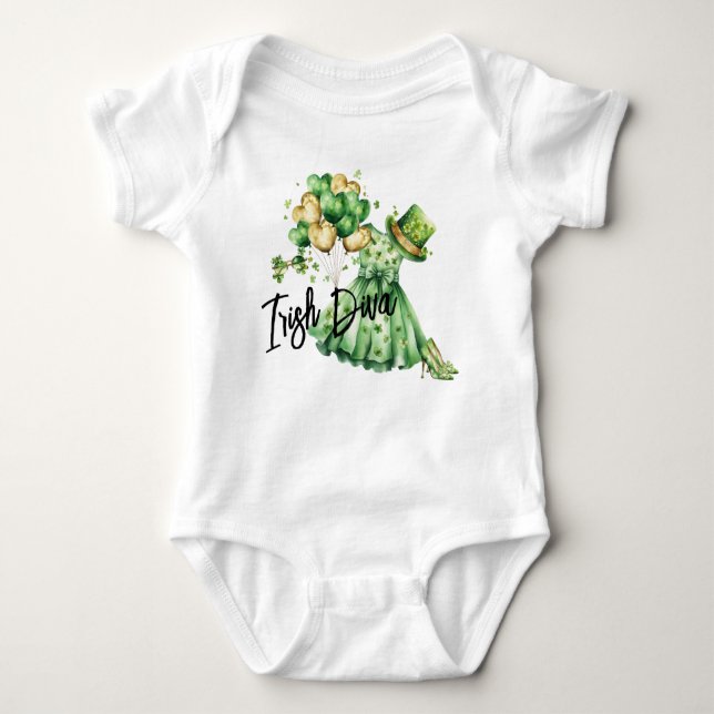 Camiseta Corporal Infantil Diva Irlandesa Dia de S (Frente)