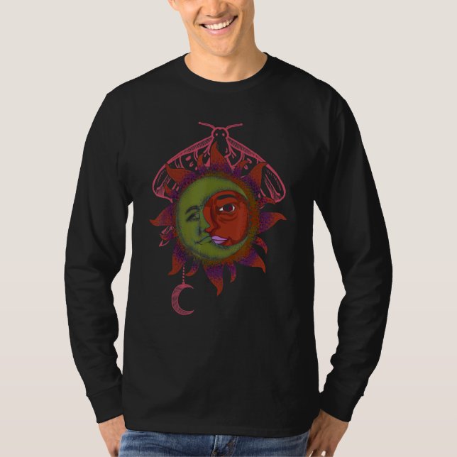 Camiseta Corpos Celestes Universo Astronomia Boho Sol Lua  (Frente)