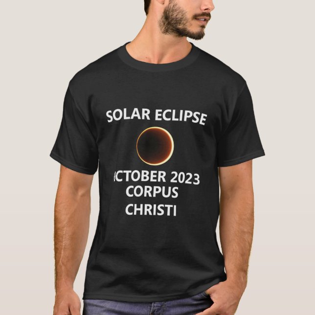 Camiseta Corpus Christi 2023 Eclipse Solar Texas Tx Cidade  (Frente)