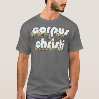 Camiseta Corpus Christi Retro Rainbow Tipografia Desbotou S