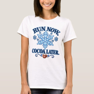 Camiseta Corra Agora Cacau Mais Tarde Piada Corrida de Inve