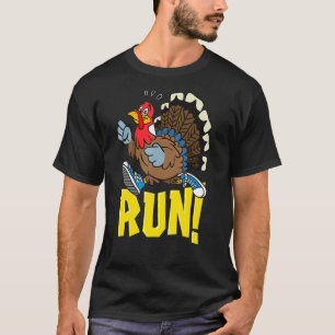 Camiseta Corra! Dia de Ação de Graças Correndo 5k Corrida T