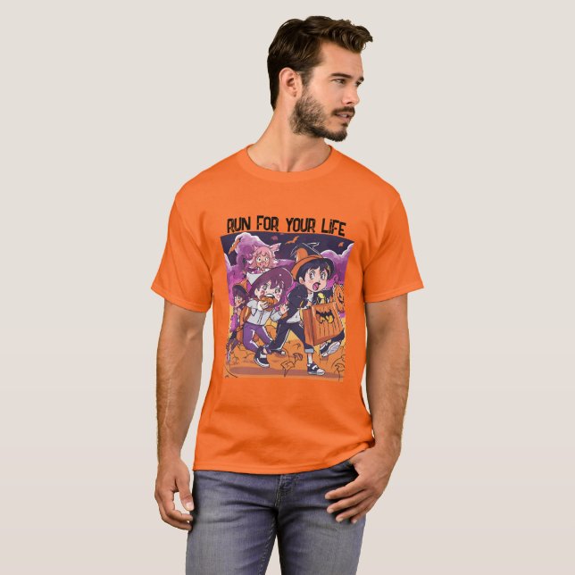 Camiseta Corra Para O Seu Halloween De Vida (Frente Completa)