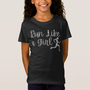 Camiseta Corre Como Uma Garota Corredora Glitter