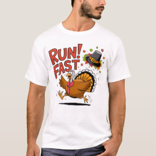 Camiseta CORRE! Rapazes da Família de Ação de Graças Rápida