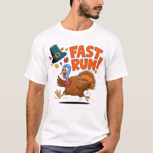 Camiseta CORRE! Rapazes da Família de Ação de Graças Rápida